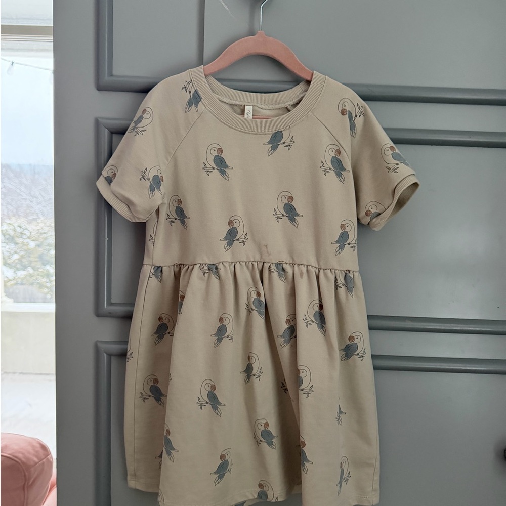 Rylee + cru girls cotton dress parrots size 6-7